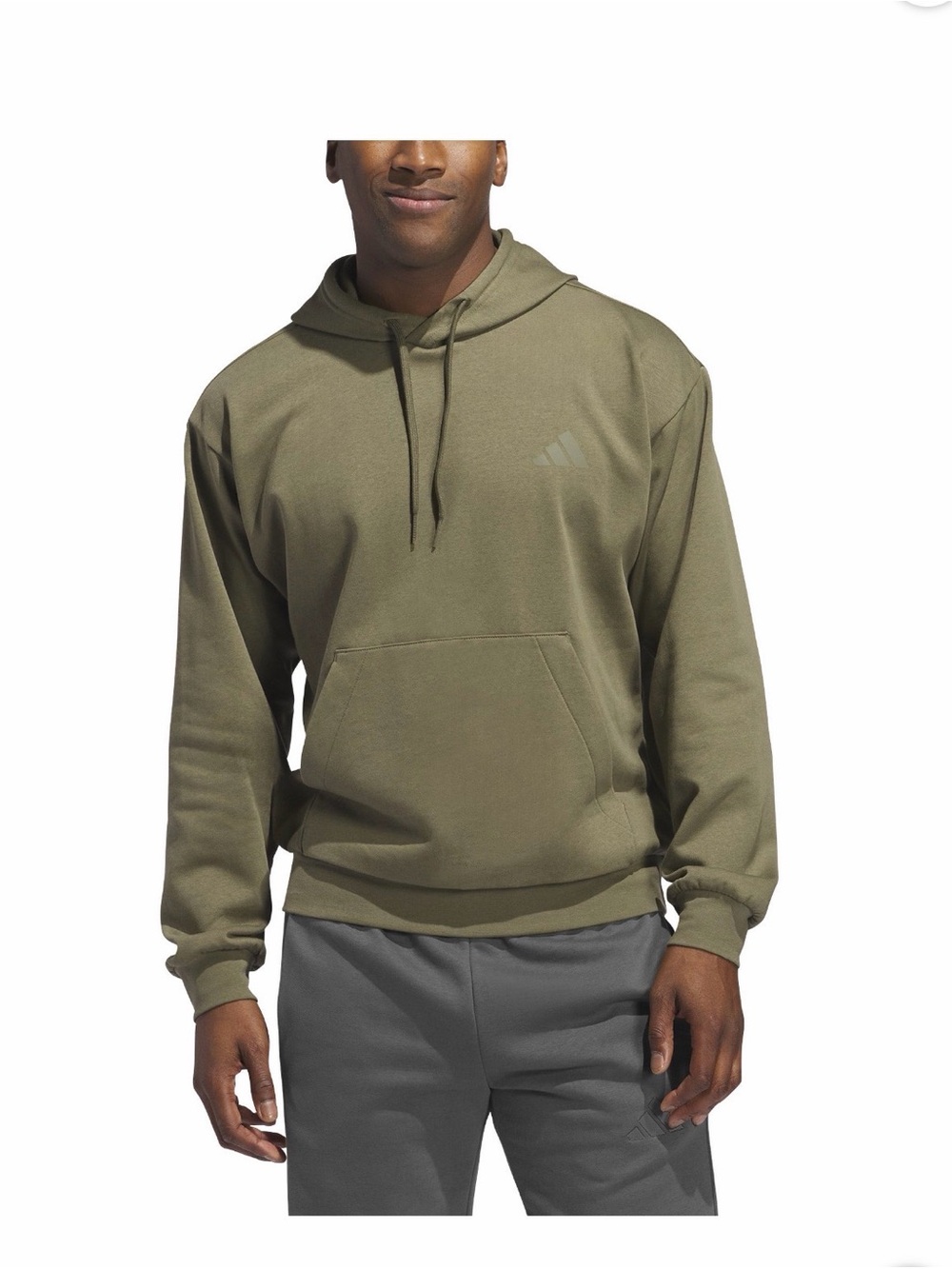 adidas Men's Olive Green Pullover fleece  Hoodie